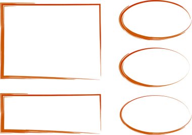 soyut çerçeveler koyu turuncu renkli sınırlar ayarlandı