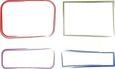  koyu renkli eğri farklı soyut çerçeve şekilleri