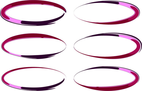 abstract dark red pink black pattern ovals ellipses set