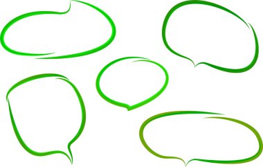 yeşil gölgeler dekoratif karalama el çizim sanat konuşma balonları