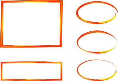 turuncu parlak renkli düzensiz çerçeve koleksiyonu