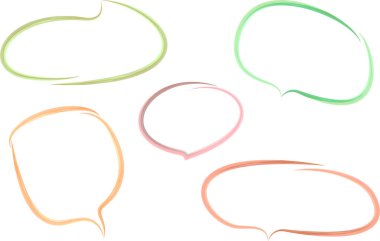 Pastel renkli dekoratif karalama el çizimi sanat konuşma baloncukları