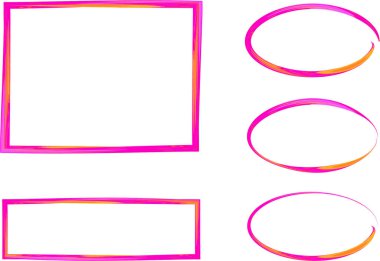 pembe turuncu parlak renkli düzensiz çerçeve koleksiyonu