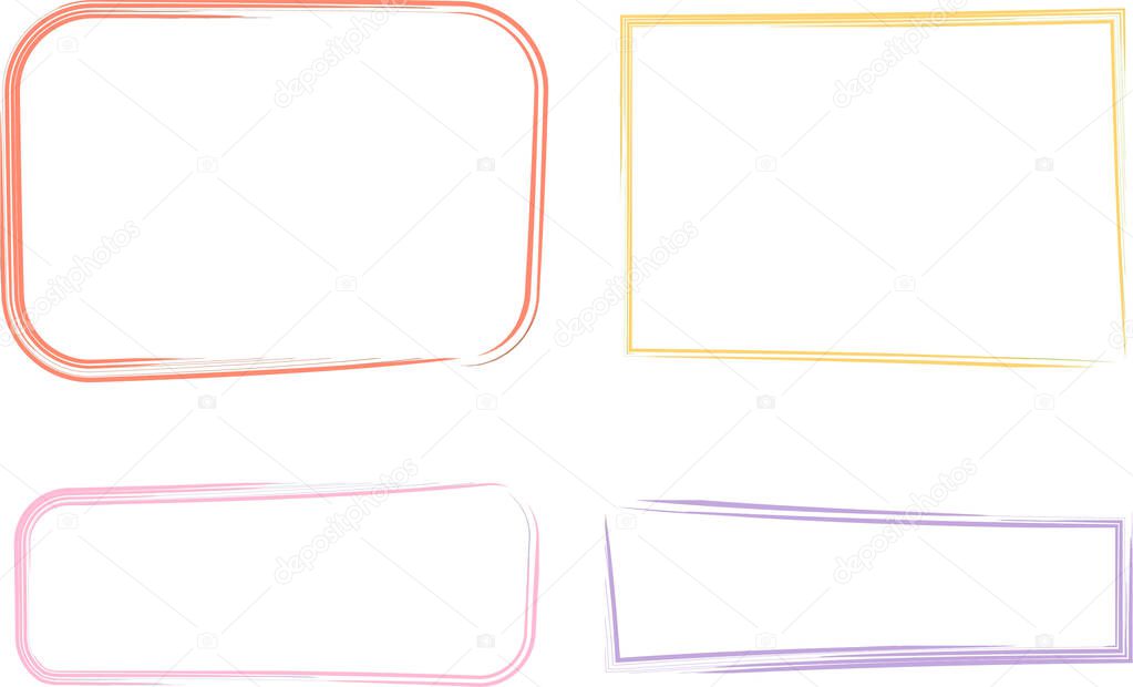 Pastel colorful curve different abstract frames shapes