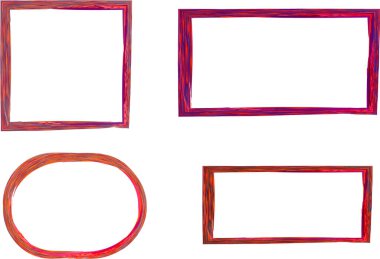 kırmızı pembe renkli çizik desen soyut şekiller çerçeve koleksiyonu
