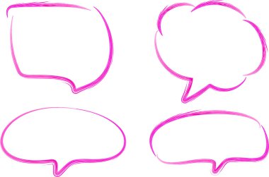 Pembe fuşya renk deseni dekoratif karalama konuşma baloncukları