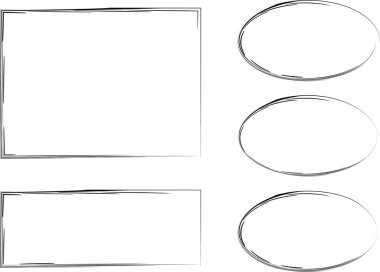 siyah renk karalama karalaması soyut çerçeveler ayarlandı