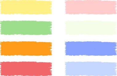 yaz basımı renkli palet soyut dikdörtgen fırça darbeleri seti