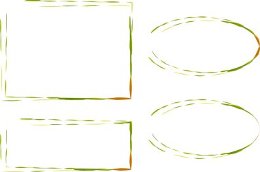 yeşil turuncu noktalı çizgiler soyut kırık çerçeveler