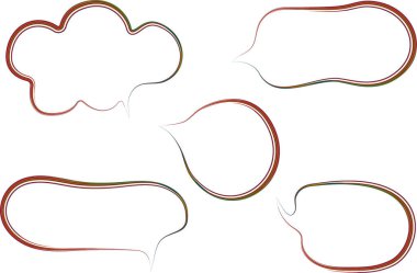 soyut koyu kırmızı renkli ana hatlı konuşma baloncukları ayarlandı