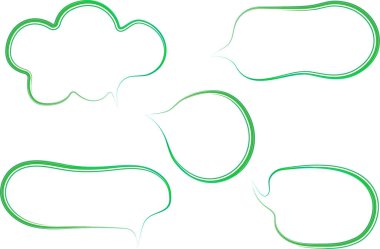 soyut yeşil renkli konuşma baloncukları ayarlandı