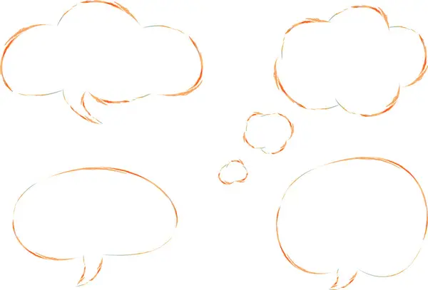 turuncu renkli çizgi roman konuşma baloncukları seti