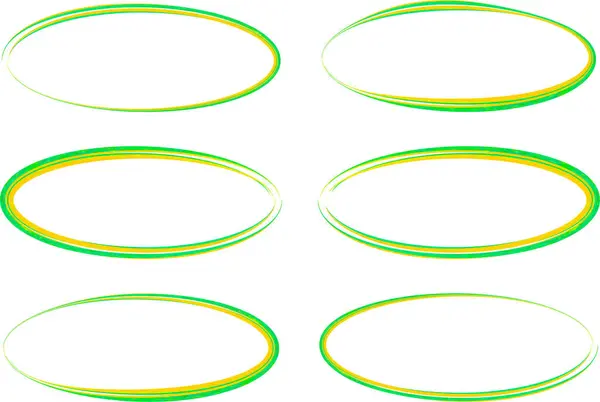 yeşil turuncu renkli soyut elips seti