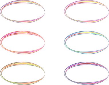 parlak çok renkli soyut şekiller ovaller kümesi