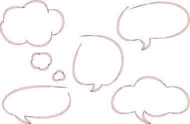 hafif bordo renkli sanat çizgisi farklı konuşma baloncukları seti