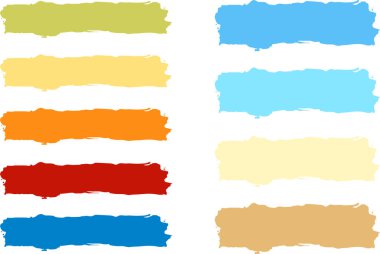 yaz renkleri soyut el çizimi arkaplan fırça darbeleri koleksiyonu