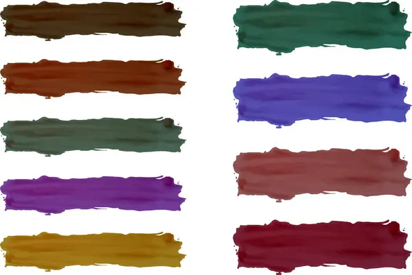 renkli soyut el çizimi desenli fırça darbeleri koleksiyonu