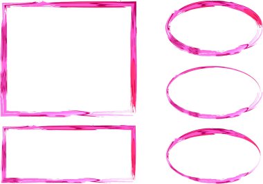 soyut karalama biçimi çerçeveleri pembe renkli kenarlıklar ayarlandı