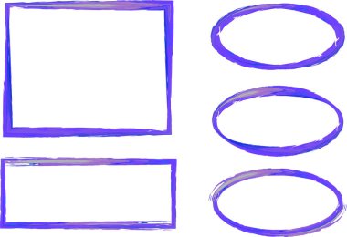 mavi mor renkli soyut çerçeve seti