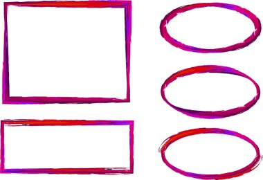 koyu kırmızı pembe karışımlı renkli soyut çerçeveler