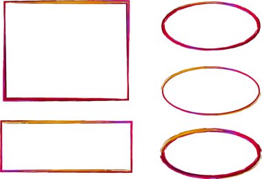 Renkli sarı bordo çizimi soyut çerçeveler