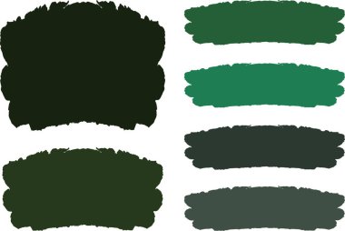 koyu yeşil sancaklar soyut metin kutusu fırça darbeleri seti