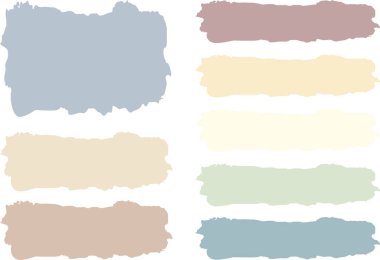 Pastel renkler soyut fırça darbesi tarzı pankartlar ayarlandı