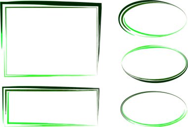 yeşil renkli düzensiz soyut dış çerçeve kenarlıkları ayarlandı