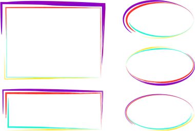 çok renkli düzensiz soyut dış çerçeve sınırları ayarlandı