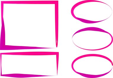 soyut parlak pembe fuşya mor renkli sanat çerçeveleri koleksiyon şekilleri