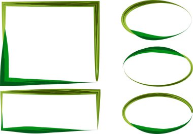 soyut parlak yeşil renkli sanat çerçeveleri koleksiyon şekilleri