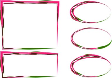 yaratıcı pembe desenli soyut çerçeveler belirlenmiş vektör