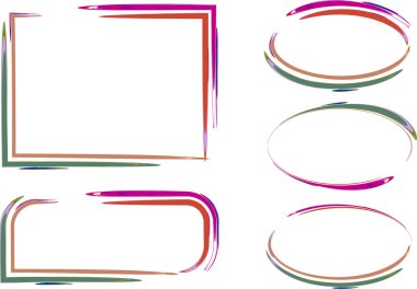 koyu çok renkli soyut geometrik çerçeve seti