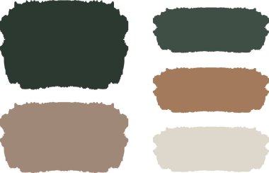 yeşil kahverengi renkler soyut metin kutusu yaratıcı fırça darbeleri sancaklar vektörü ayarla