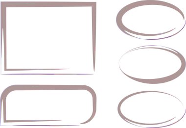 Gri tozlu kahverengi çerçeve sanat düzensiz şekiller koleksiyonu