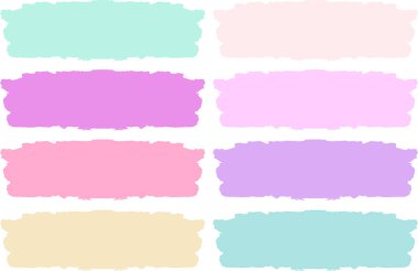 açık renkli soyut metin kutusu dikdörtgen fırça darbeleri paleti