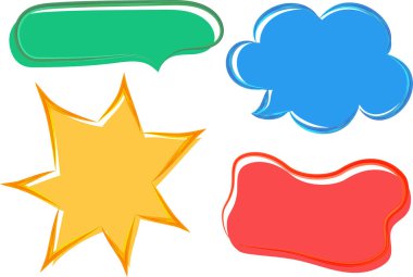 çok renkli sanat karalaması konuşma baloncukları soyut çerçeveler belirlenmiş vektör