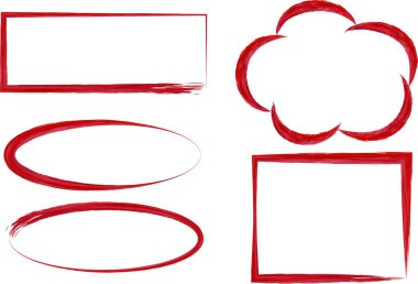 kırmızı renk boyalı fırça darbesi çerçeve koleksiyonu