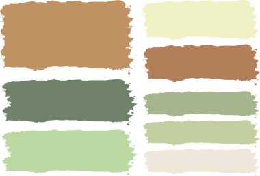 yeşil kahverengi renkli palet pastel renkler soyut sancaklar fırça darbeleri
