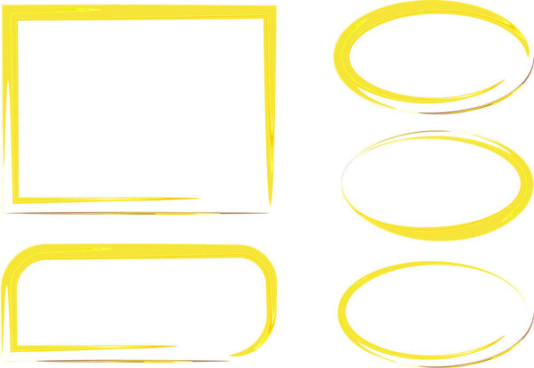 желтые красочные абстрактные рамки искусства неправильные формы коллекция