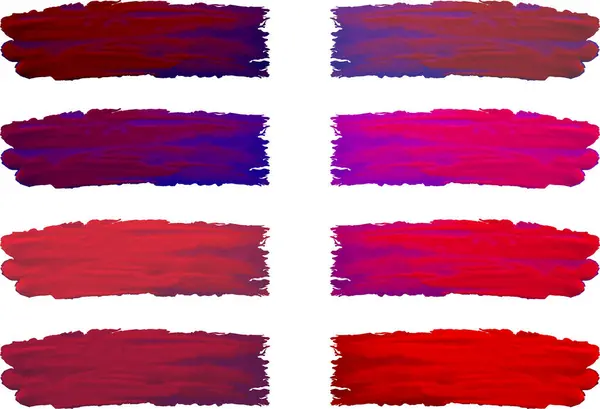 Pembe kırmızı renkli el çizilmiş fırça darbeleri koleksiyon vektörü