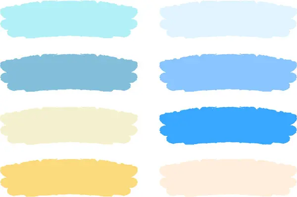 yaz deniz renkleri soyut yaratıcı fırça darbeleri seti