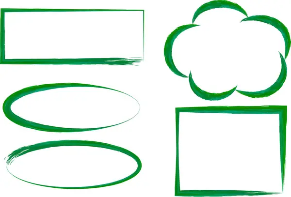 yeşil renkli fırça darbesi çerçeve koleksiyonu