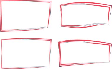 soyut kırmızı renkli eğri geometrik çerçeve pankartları ayarlandı