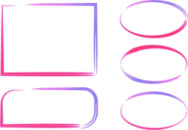 soyut açık pembe mor renkli geometrik çerçeveler ayarlandı