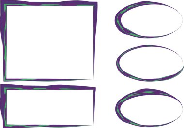 yaratıcı koyu yeşil desenli soyut çerçeveler belirlenmiş vektör