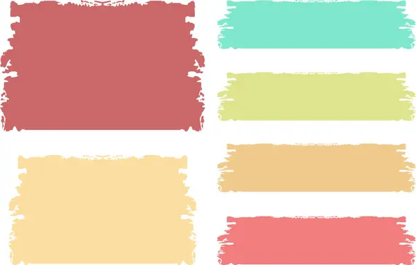 Pastel renkli palet dekoratif soyut fırça darbeleri seti