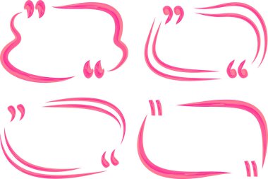 pembe renkli dekoratif taslak el çizimi soyut alıntı çerçeveleri seti