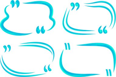 Açık mavi renkli taslak el çizimi soyut alıntı çerçeveleri ayarlandı