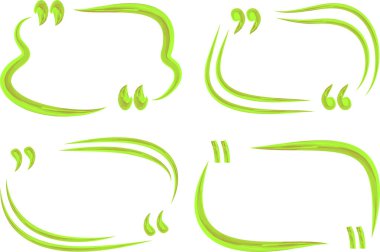 açık yeşil renkli dekoratif taslak el çizimi soyut alıntı çerçeveleri ayarlandı